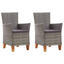  Garden Chair Set of 2 Grey and dark grey