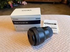Sigma 16mm F1.4 Sony E-Mount Lens Prestine Condition