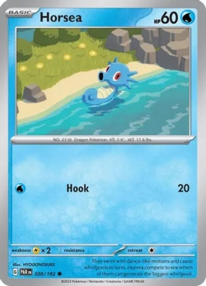 Horsea - 030/182 - Common - Reverse Holo - Near Mint