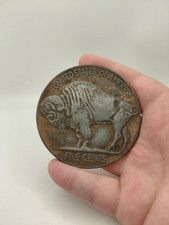 Vintage United States of America 5 Cents Buffalo Nickel Metal Belt Buckle