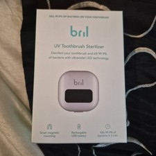 Bril UV Toothbrush Sterilizer White Rechargeable Wall Mount - New