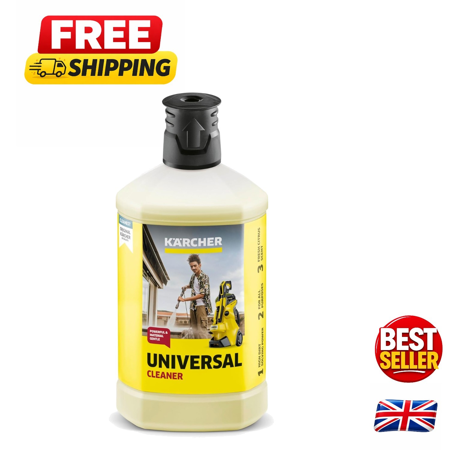 1L Concentrated Lemon Scented Cleaner for Pressure Washers - Deep Clean Formula