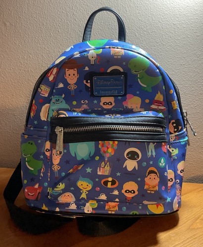 Loungefly Disney Parks Pixar Chibi Characters AOP Mini Backpack