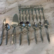 Mar-Crest  Atomic Starburst Salad Forks Spoons Stainless Steel VTG Read Desc. 33