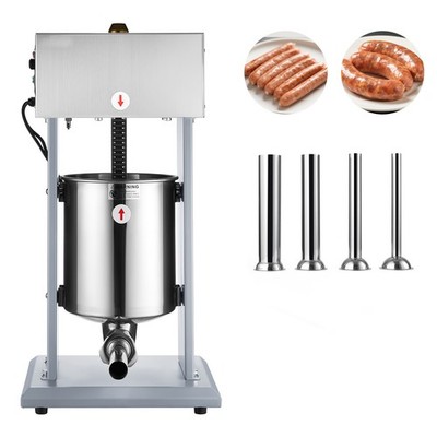 Uimoso Elektrische Wurstfüllmaschine Wurstfüller 10L mit Pedal und 4 Füllrohren