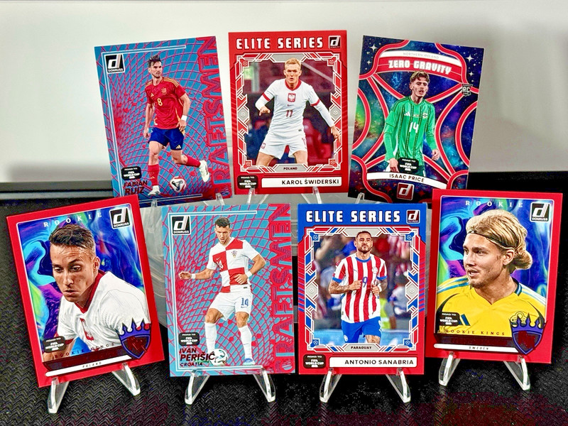 2025-26 Donruss Road To FIFA World Cup RED Insert Parallels (7 Card Lot)