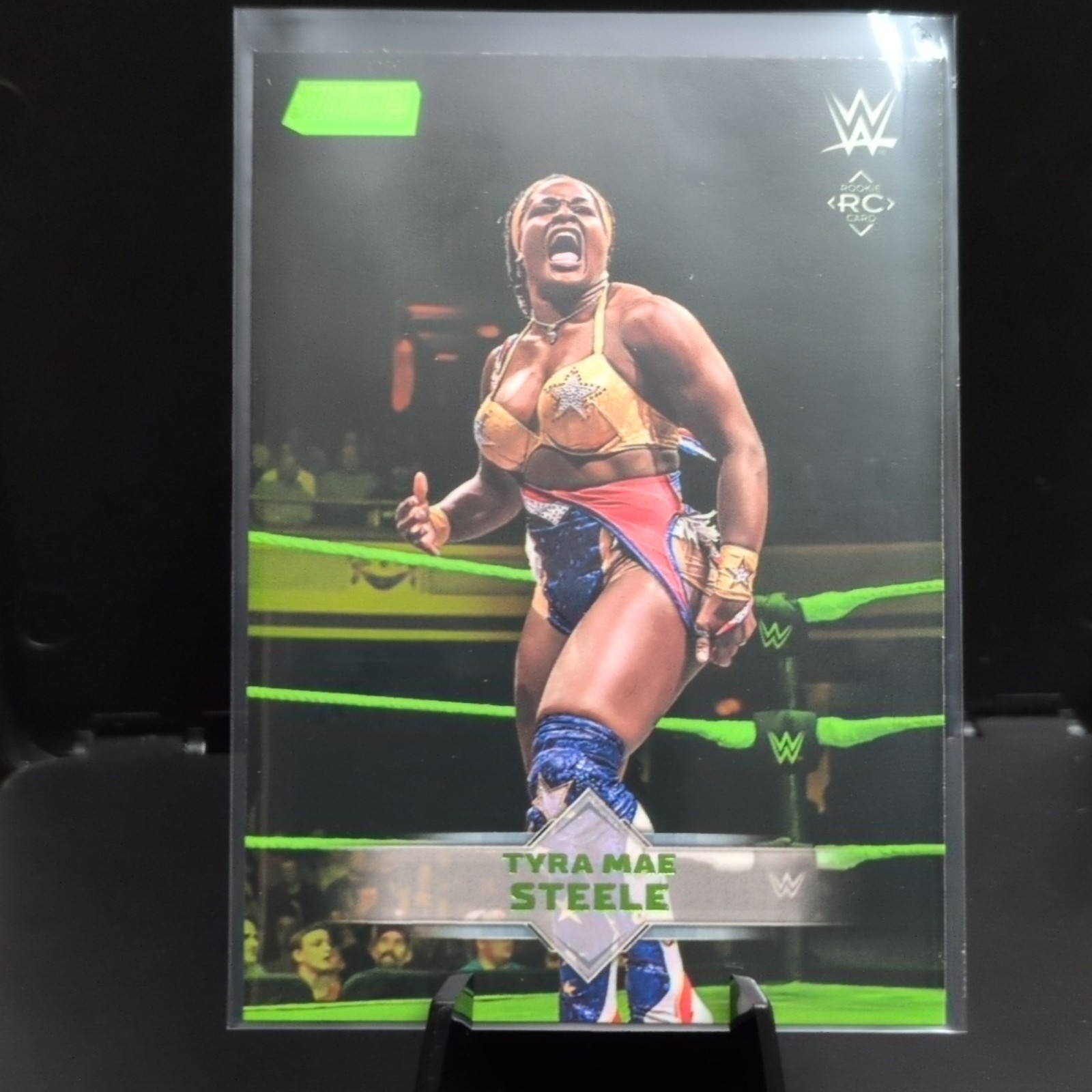 2026 Topps Stadium Club WWE Tyra Mae Steele #61 RC Lime Green Parallel Card