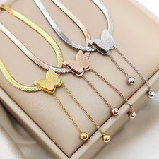 Butterfly Necklace Earrings Set for Women Girls Dainty Butterfly Choker Jewelry