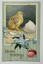 Vintage Tuck Easter Postcard, Baby Chick brok...