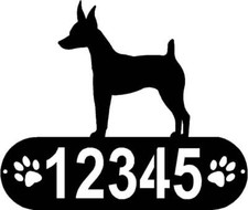 Toy Fox Terrier Dog PAWS House Address Sign - Made in USA