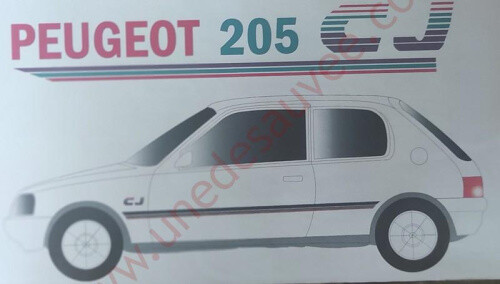 Stickers Peugeot 205 CJ : kit complet premium en vinyle coulé haute résistance