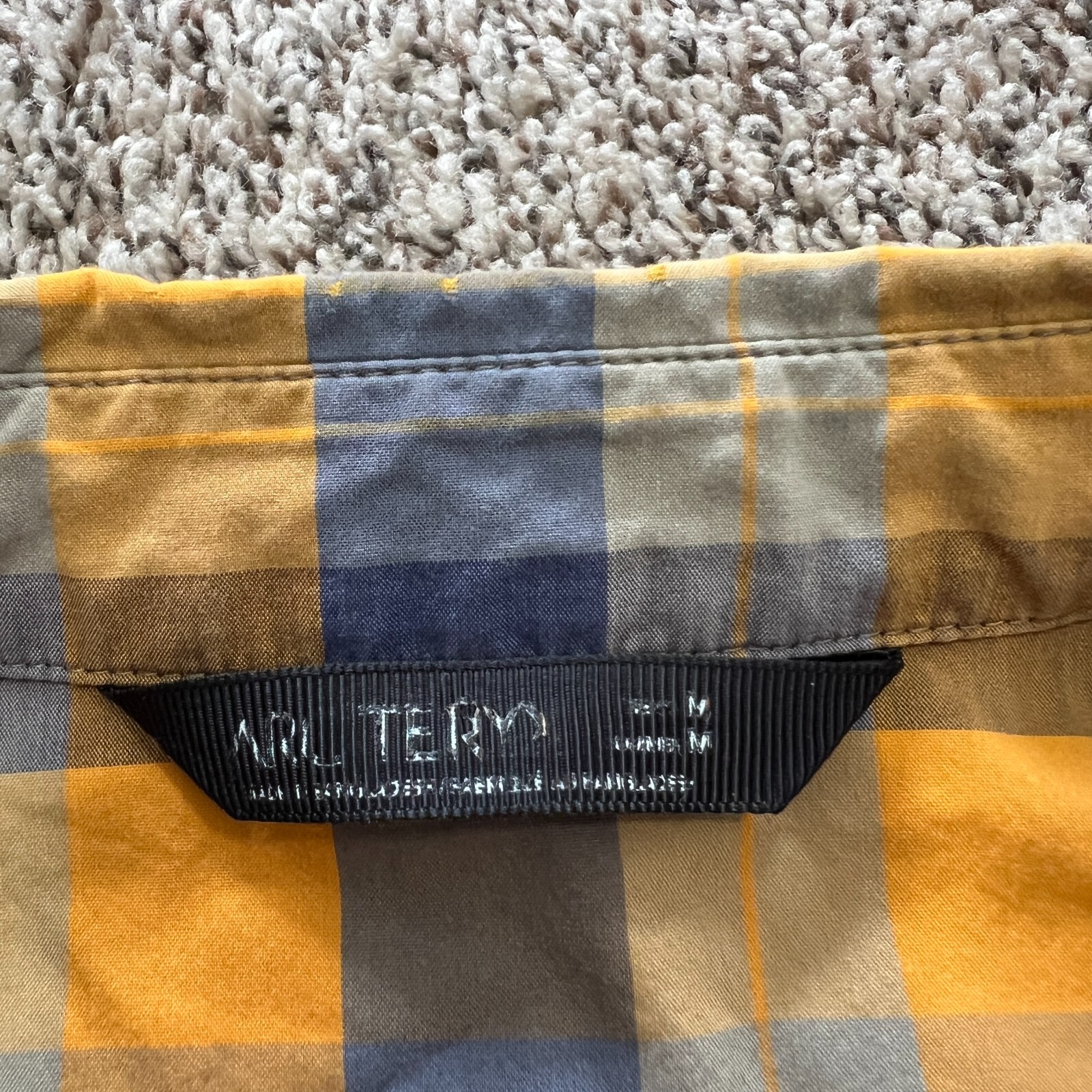 ARC'TERYX Arcteryx Brohm Camicia a Quadri con Bottoni Manica Corta Uomo M Giallo Arrampicata Escursione