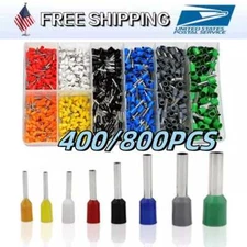 400/800PCS Insulated Crimp Cord Terminal Wire Ferrule Cable Terminals Connector