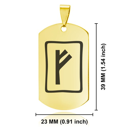 Collana Ciondolo Etichetta Cane Anziano Futhark Antico Alfabeto Rune Cane - Foto 10 di 148