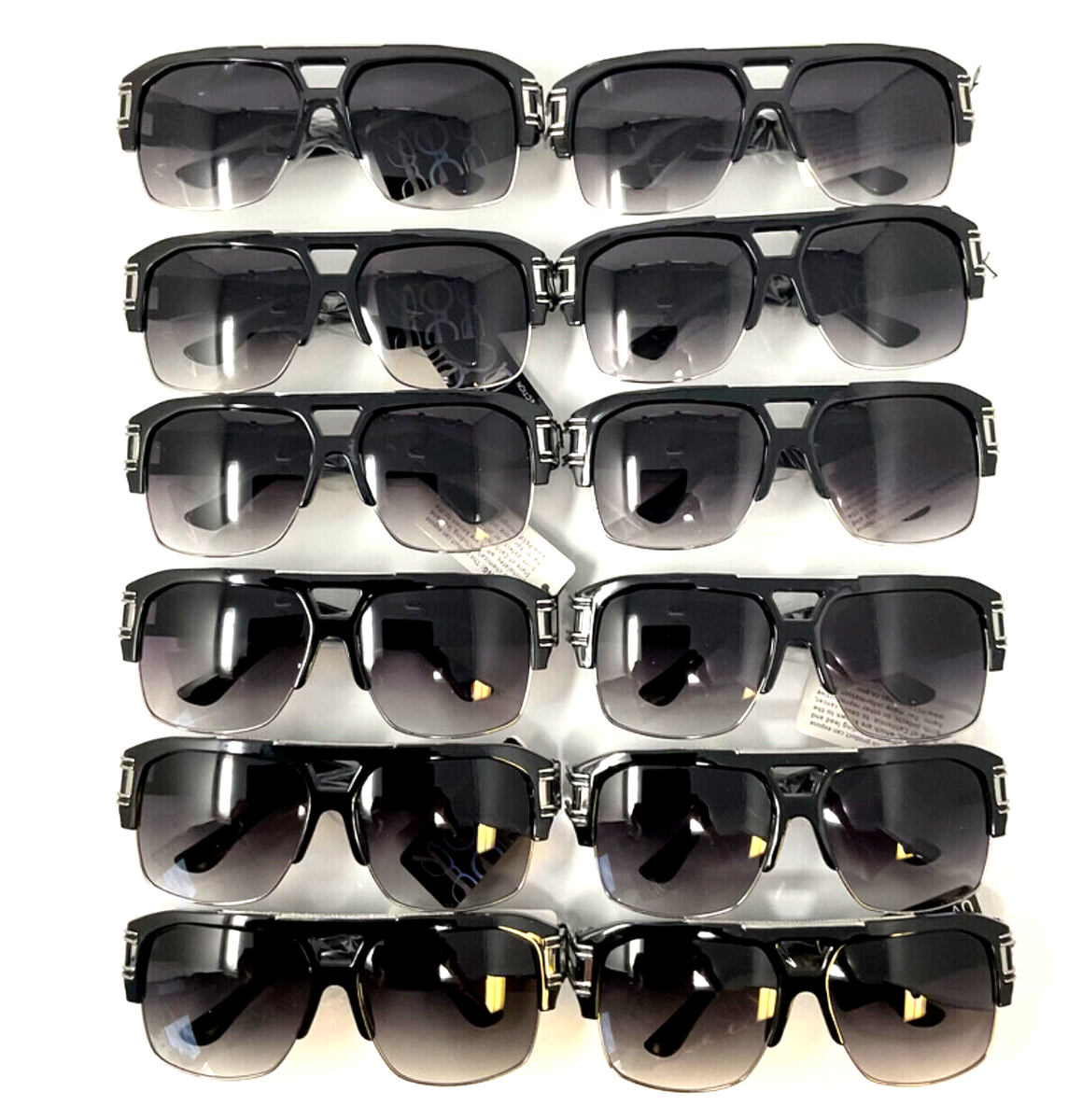 WHOLESALE DOZEN 12 PCS LOT OVERSIZED AVIATOR SUNGLASSES SQUARE CLASSIC RETRO