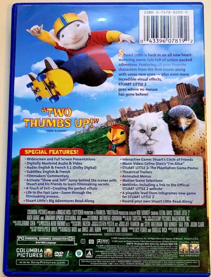 Stuart Little 2 DVD Special Edition, 2002 Like New! - Image 2 of 3