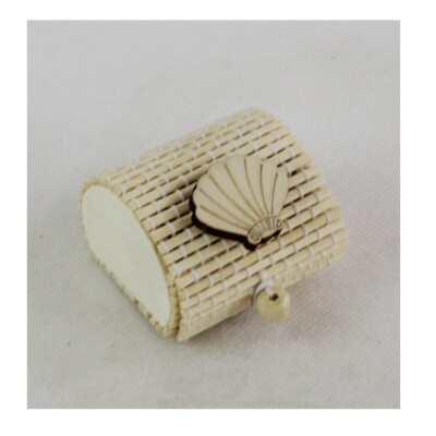 DLM 12 Scatoline Portaconfetti In Bambù Con Ancora – Fatte In Italia, 5,5x4 Cm