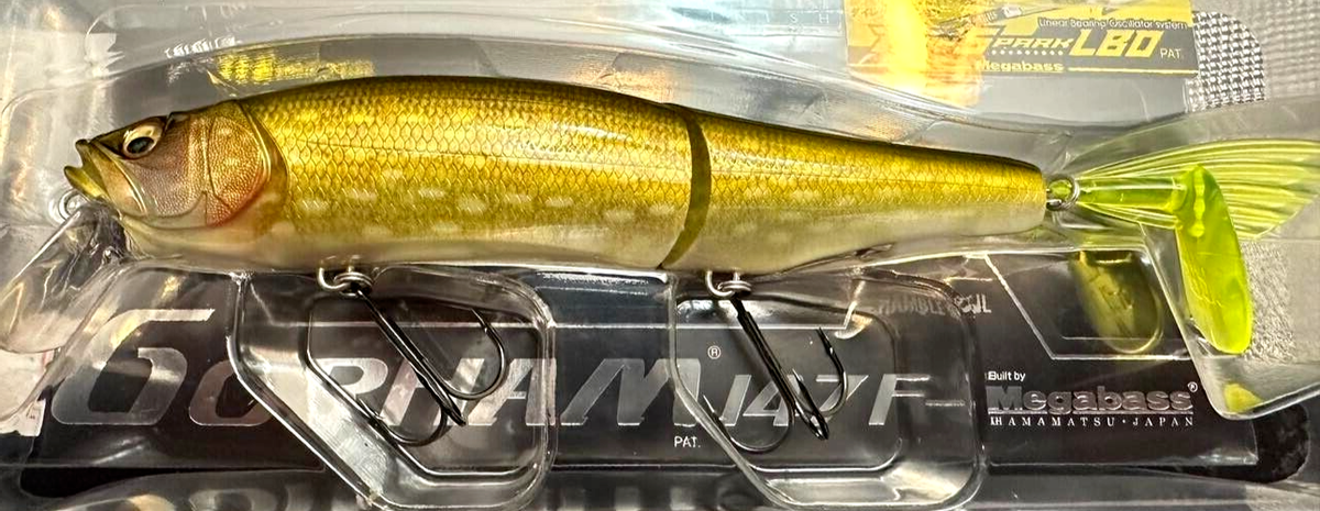 Leurre Megabass Gorham 147 F - Jerkbait Dos Bleu Neuf, Pour Shad, Hameçon 11/0