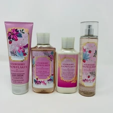 BATH & BODY WORKS STRAWBERRY SNOWFLAKES MIST, BODY CREAM, SHOWER GEL, LOTION