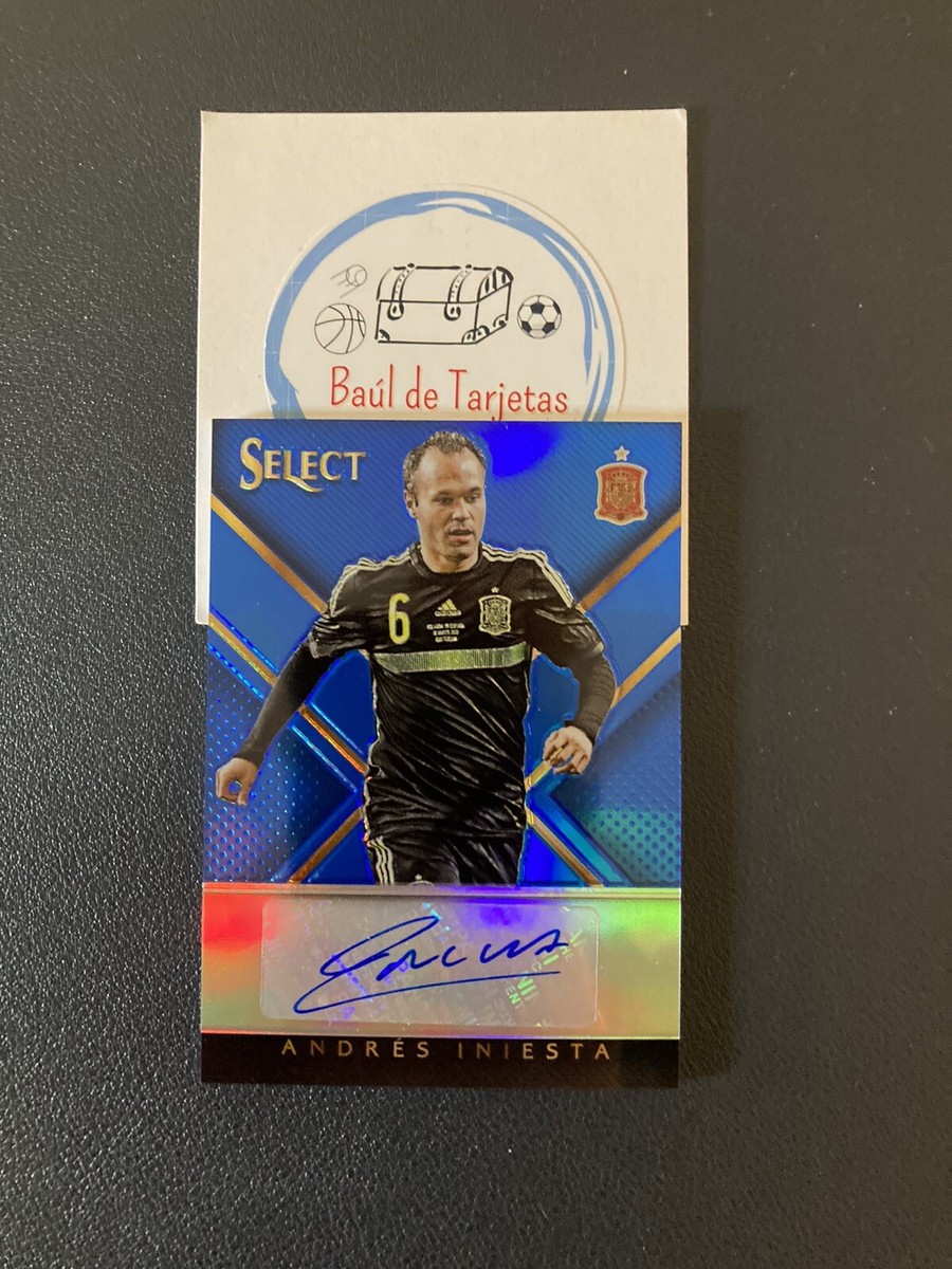 2015 Panini Select Andres Iniesta Blue Autograph 04/25 Spain