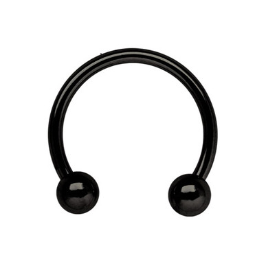Piercing Septum Circular Gewindering CBR schwarz 1,2mm mit 2 Verschlusskugeln