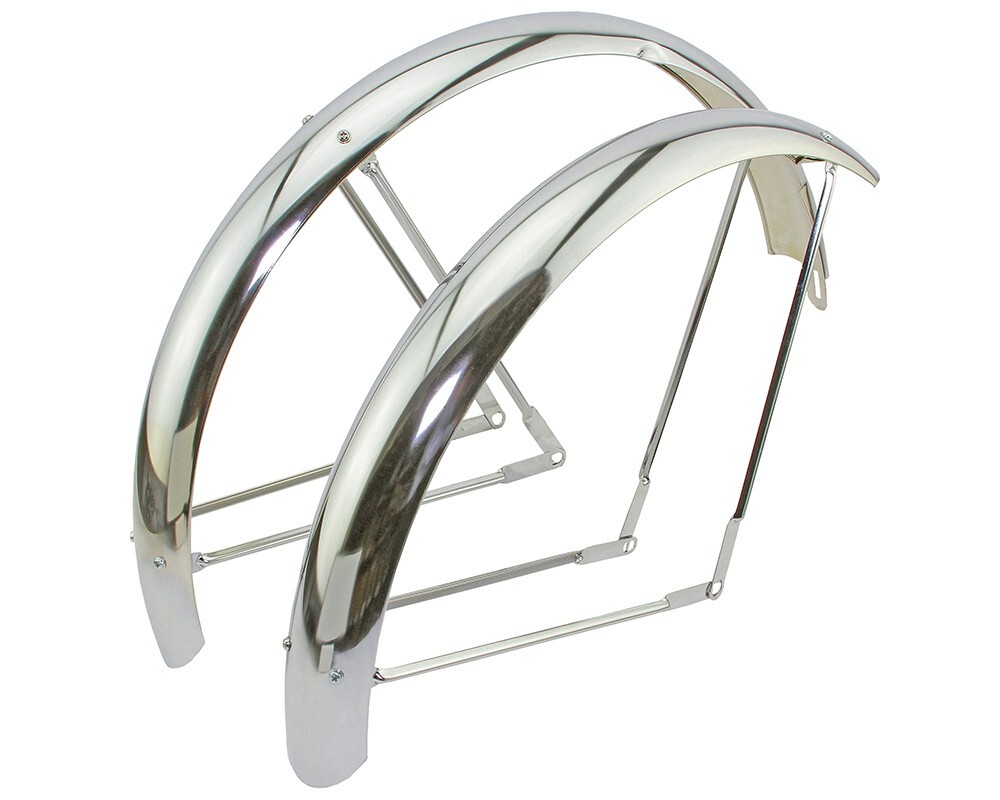 Bike Bicycle Cruiser Fenders Classic 80mm Wide Chrome Balloo