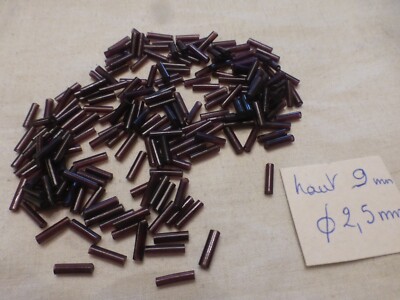 Perles Anciennes En Verre Violet Rocaille Au Poids (~920g) - Origine Tchécoslovaquie - Stock
