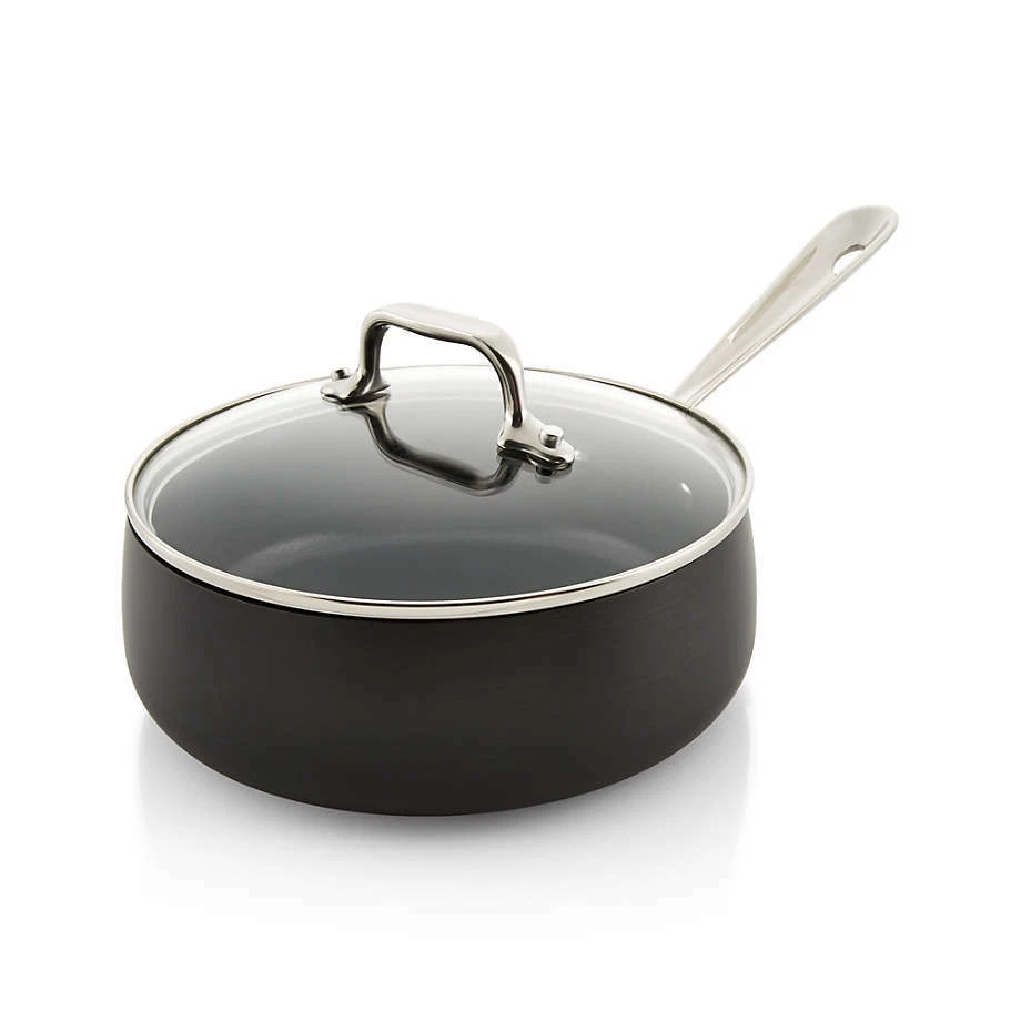 All-Clad HA1 Hard-Anodized Nonstick 2.5-Qt. Saucepan with Lid (RIM DENT)