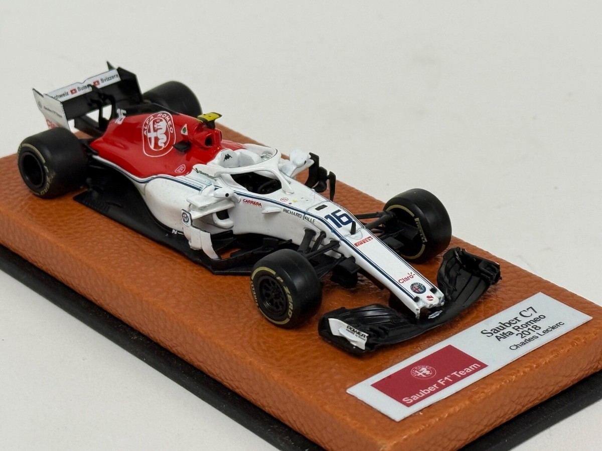 1/43 Sauber C7 from 2018 F1 Season of Charles Leclerc Leather base