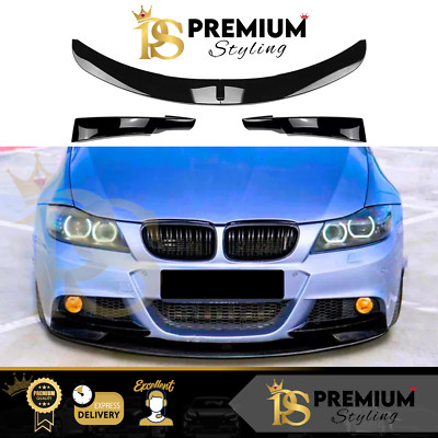 BMW 3er E90 E91 LCI Glanz Schwarz Front Splitter Lippe M Sport Kit 2008-2012
