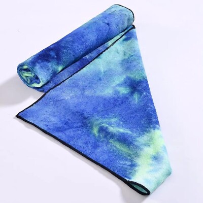 Quick-Drying Blue Microfiber Gym/Yoga Towel   Travel & Fitness