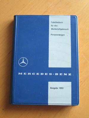 Mercedes 1960 Table Book 180 190 SL 220 ER 300 D SL Roadster