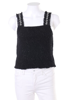 CLOCKHOUSE by C&A Crop-Top Glitzer Applikationen D 42 schwarz