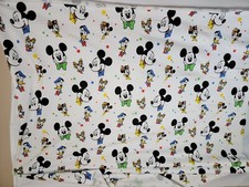 Vintage Disney Blanket Material Characters Mickey Minnie Donald Daisy Baby Crib