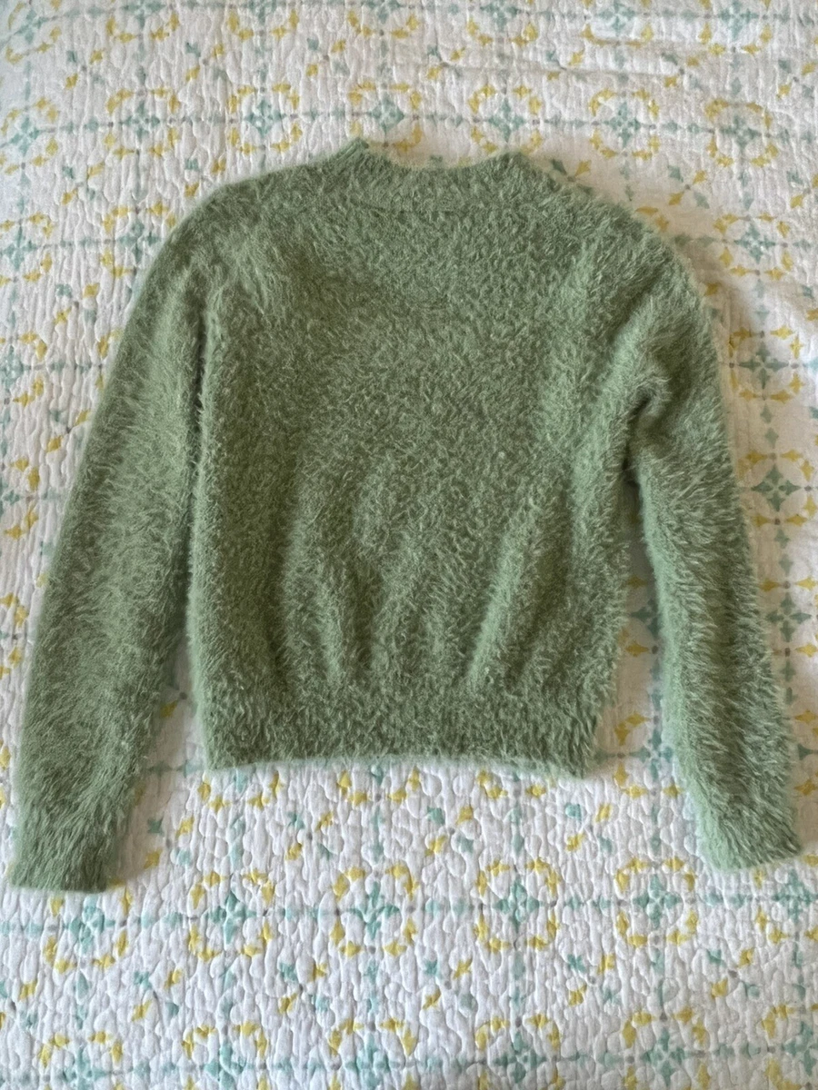 Green fuzzy clearance sweater