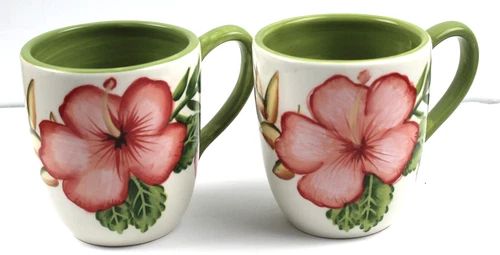 Clay Art Floral Ceramic Coffee Mugs