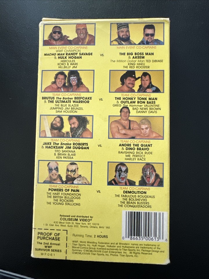 WWF/WWE The 2nd Annual Survivor Series (VHS, 1988) Coliseum Video