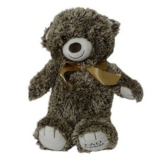 FAO Schwarz Plush Teddy Bear Brown Stuffed Animal Golden Ribbon 18 inch 2018