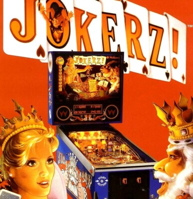 Jokerz Pinball FLYER 1988 Original NOS Art Print Playing Cards Theme