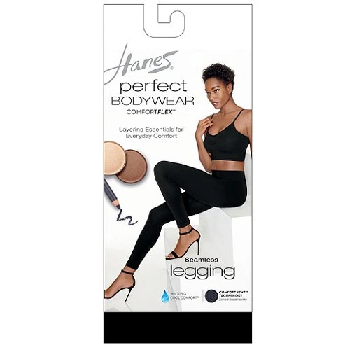 Hanes HST008 Perfect Bodywear Seamless Legging Black XL