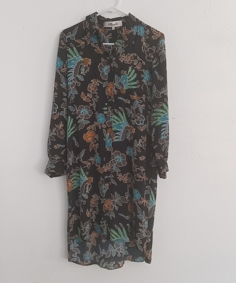 dvf prita shirt dress Prita Silk Georgette Shirt Dress