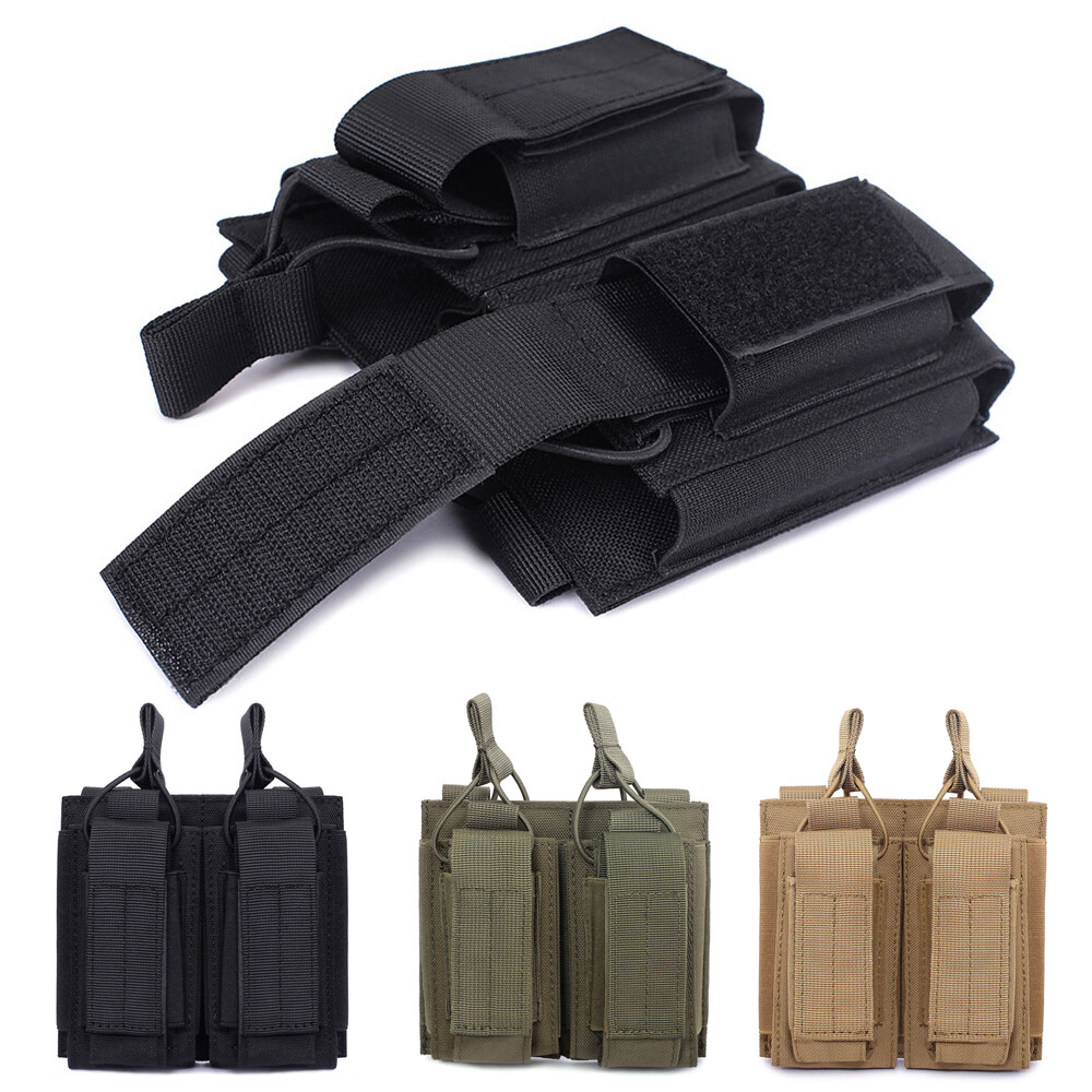 9mm 5.56 .223 Pistol Rifle Magazine Pouch Universal Tactical Molle Mag Carry Bag-image