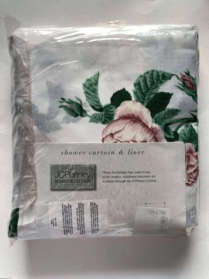 Cortina de ducha y forro JcPenney Home Collection (72 pulgadas X 70 pulgadas) arboreto floral Foto 2 de 4