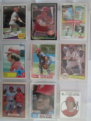 RARE Pete Rose Baseball Cards: Set Of 9.From Mid 80s. Topps, Fleer,  Donruss. | eBay