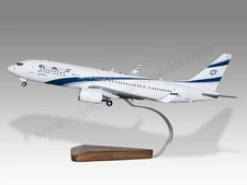 Boeing 737-900 El Al Desk Wood Airplane New Model Small Scale 1/130
