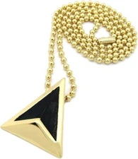 Daft Punk Get Lucky Triangle Bling Pendant & 3mm 24" Ball Chain Hip Hop Necklace