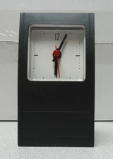 FREE SHIP!!! Analog Desk Mantel Shelf Clock Battery Operated Black Plastic Case