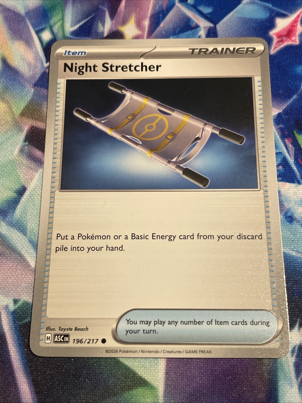 Pokemon TCG Night Stretcher Trainer Item 196/217 Common Ascended Heroes NM/M