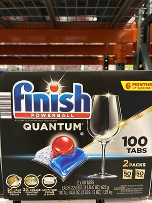 Finish Powerball Quantum Dishwasher Detergent Tablets 100 Washes 2 Packs