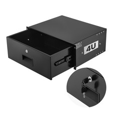 4U Rack Mount Drawer, 50 lbs Max Load-Bearing, Lockable Server Cabinet Case, Sli